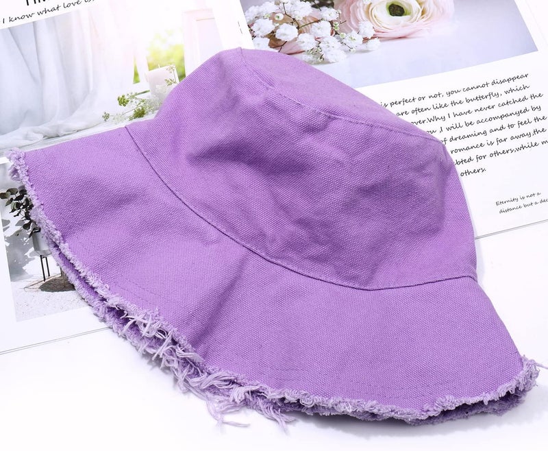 Boderier Sun Hats for Women Summer Casual Wide Brim Cotton Bucket Hat Beach Vacation Travel Accessories - Image 3